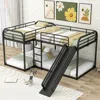 Streamdale Furniture Streamdale Full And Twin Size L-shaped Bunk Bed With Slide And Short Ladder