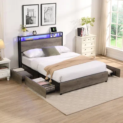 Streamdale Furniture Streamdale Full Bed Frame In Gray