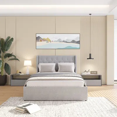 Streamdale Furniture Streamdale Full Bed Frame With Storage Drawers And Wingback Headboard