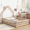Streamdale Furniture Streamdale Full House-shaped Headboard Floor Bed With Fence