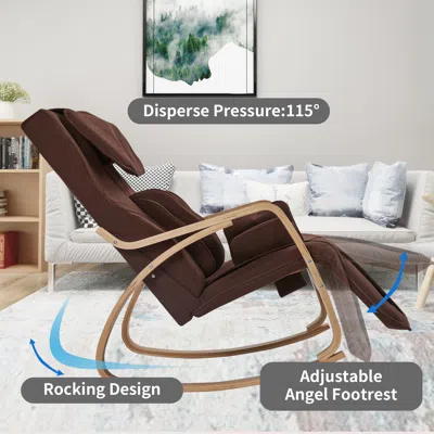 Streamdale Furniture Streamdale Full Massage Function-air Pressure-comfortable Relax Rocking Chair In Brown
