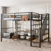 Streamdale Furniture Streamdale Full Metal Loft Bed With Staircase & Storage