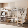 Streamdale Furniture Streamdale Full Metal Loft Bed With Staircase & Storage