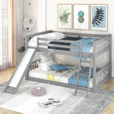 Streamdale Furniture Streamdale Full Over Full Bunk Bed With Convertible Slide And Ladder