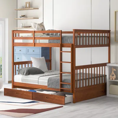 Streamdale Furniture Streamdale Full-over-full Bunk Bed With Ladders And Two Storage Drawers