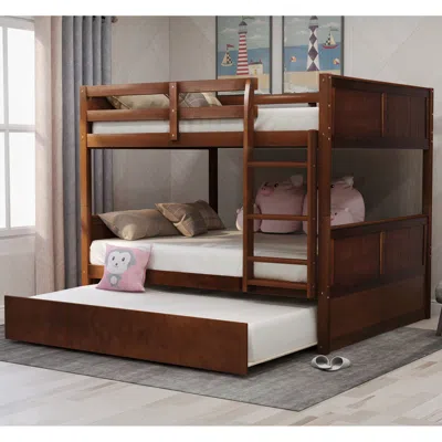 Streamdale Furniture Streamdale Full Over Full Bunk Bed With Twin Size Trundle