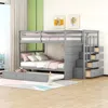 Streamdale Furniture Streamdale Full Over Full Bunk Bed With Twin Size Trundle And Staircase