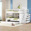 Streamdale Furniture Streamdale Full Over Full Bunk Bed With Twin Size Trundle And Staircase