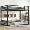 Streamdale Furniture Streamdale Full Over Full Metal Bunk Bed, Heavy-duty, Black In Black