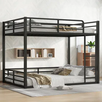 Streamdale Furniture Streamdale Full Over Full Metal Bunk Bed, Heavy-duty, Black