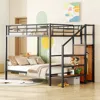 Streamdale Furniture Streamdale Full Over Full Metal Bunk Bed With Lateral Storage Ladder