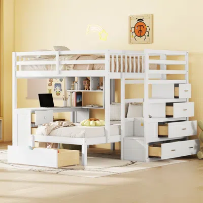 Streamdale Furniture Streamdale Full Over Twin Bunk Bed With Desk