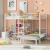 Streamdale Furniture Streamdale Full Over Twin Metal Bunk Bed With Built-in Desk