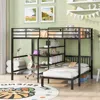 Streamdale Furniture Streamdale Full Over Twin Metal Bunk Bed With Built-in Desk