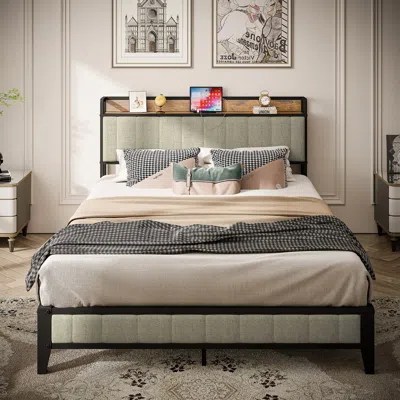 STREAMDALE FURNITURE STREAMDALE FULL SIZE BED FRAME WITH CHARGING STATION