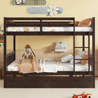 Streamdale Furniture Streamdale Full-size Bunk Bed With Drawers, Convertible To 2 Full Beds
