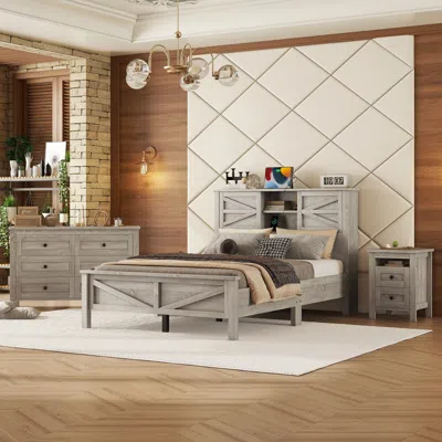 Streamdale Furniture Streamdale Full Size Farmhouse Bedroom Set With Storage