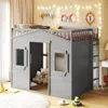 Streamdale Furniture Streamdale Full Size House Loft Bed With Ladder