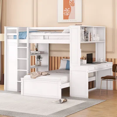 Streamdale Furniture Streamdale Full Size Loft Bed With A Twin Size Stand-alone Bed