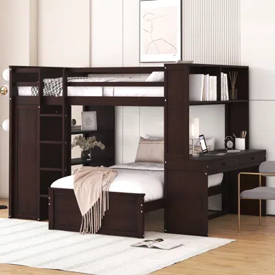 Streamdale Furniture Streamdale Full Size Loft Bed With A Twin Size Stand-alone Bed