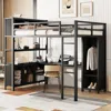 Streamdale Furniture Streamdale Full Size Loft Bed With Storage