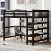 Streamdale Furniture Streamdale Full Size Loft Bed With Storage Shelves And Under-bed Desk