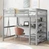 Streamdale Furniture Streamdale Full Size Loft Bed With Storage Shelves And Under-bed Desk