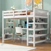 Streamdale Furniture Streamdale Full Size Loft Bed With Storage Shelves And Under-bed Desk