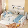 Streamdale Furniture Streamdale Full Size Metal Floor Bed Frame With Fence And Door