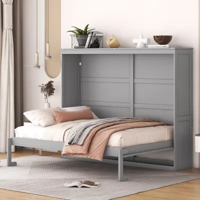 Streamdale Furniture Streamdale Full Size Murphy Bed Wall Bed, Gray