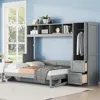 Streamdale Furniture Streamdale Full Size Murphy Bed Wall Bed With Closet And Drawers