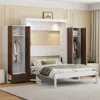 Streamdale Furniture Streamdale Full Size Murphy Bed Wall Bed With Closet, Drawers And Table