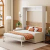 Streamdale Furniture Streamdale Full Size Murphy Bed Wall Bed With Cushion, White
