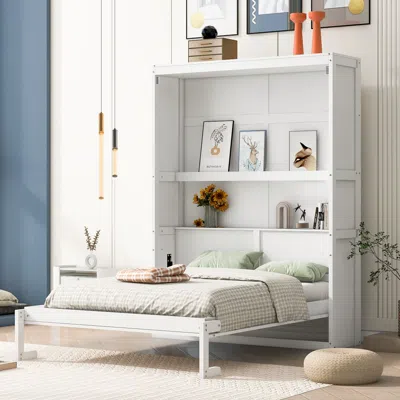 Streamdale Furniture Streamdale Full Size Murphy Bed Wall Bed With Shelves