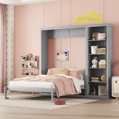 Streamdale Furniture Streamdale Full Size Murphy Bed Wall Bed With Shelves
