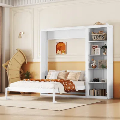 Streamdale Furniture Streamdale Full Size Murphy Bed Wall Bed With Shelves