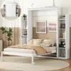 Streamdale Furniture Streamdale Full Size Murphy Bed Wall Bed With Shelves And Led Lights