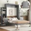 Streamdale Furniture Streamdale Full Size Murphy Bed Wall Bed With Shelves, Drawers And Led Lights