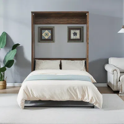 Streamdale Furniture Streamdale Full Size Murphy Wall Bed Cabinet Space-saving Bed Perfect For Guest Room