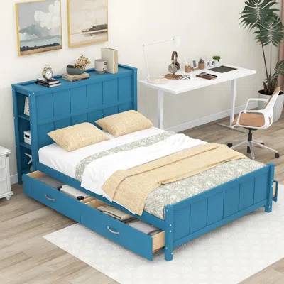 Streamdale Furniture Streamdale Full Size Platform Bed With Drawers And Storage Shelves