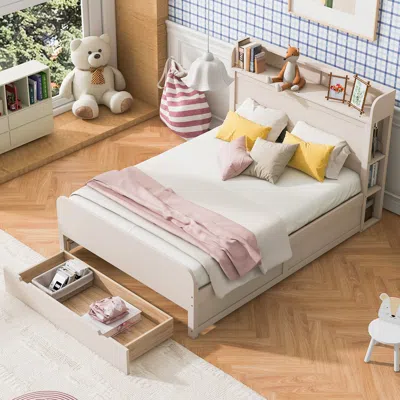 Streamdale Furniture Streamdale Full Size Platform Bed With Storage Headboard And A Big Drawer