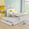 Streamdale Furniture Streamdale Full Size Platform Bed With Storage Led Headboard