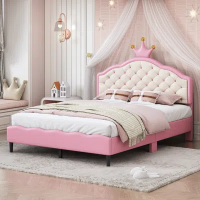Streamdale Furniture Streamdale Full Size Princess Bed With Tufted Headboard