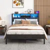 Streamdale Furniture Streamdale Full Size Storage Bed Frame With Charging Station & Bookcase