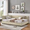 Streamdale Furniture Streamdale Full Size Upholstered Bed Frame With Backrest & Armrests