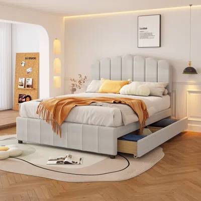 Streamdale Furniture Streamdale Full Size Upholstered Bed With 4 Storage Drawers