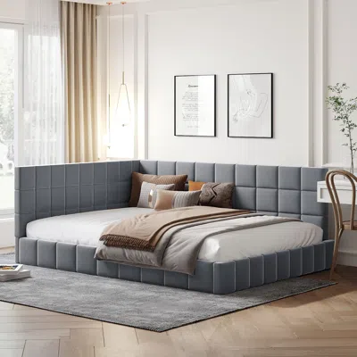 Streamdale Furniture Streamdale Full Size Upholstered Daybed/sofa Bed Frame-gray