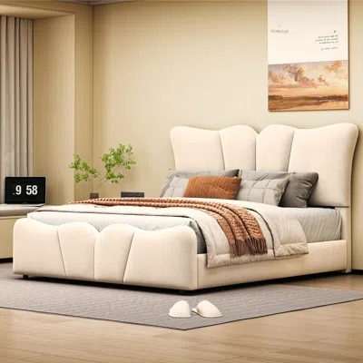 Streamdale Furniture Streamdale Full Size Upholstered Platform Bed Velvet Upholstered Bed