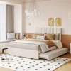 Streamdale Furniture Streamdale Full Size Upholstered Platform Bed With 2 Drawers And 1 Twin Size