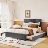 Streamdale Furniture Streamdale Full Size Upholstered Platform Bed With 2 Drawers And 1 Twin Size